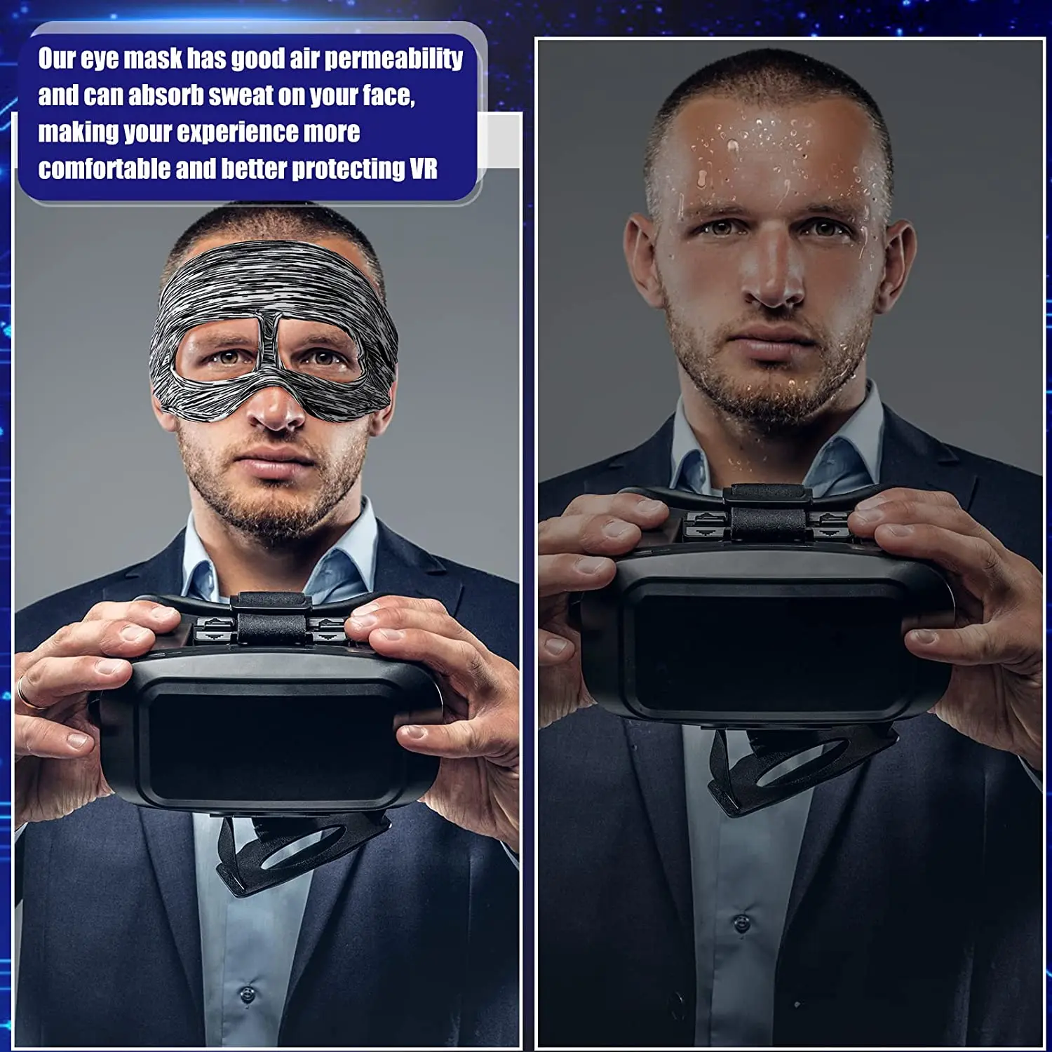 Аксессуары для Meta Oculus Quest 2 VR маска глаз чехол дышащий пот лента регулируемые
