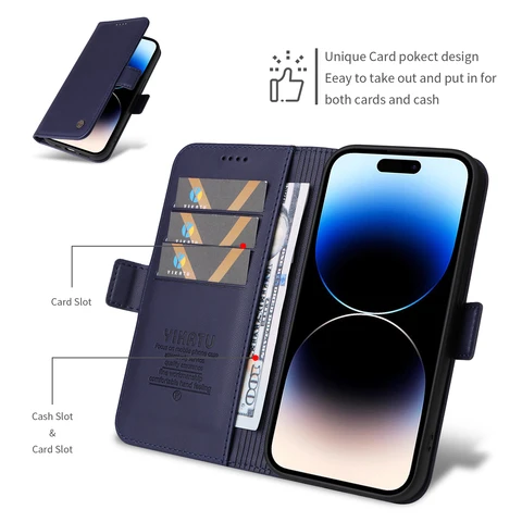 Кожаный чехол-бумажник с слотом для карт для OPPO Reno 13F 13 Pro 5G 12 12F 4G 11F 11 10 K12X Find X8 F25 A79 A78 A60 A58 A40 A38 A3 A18
