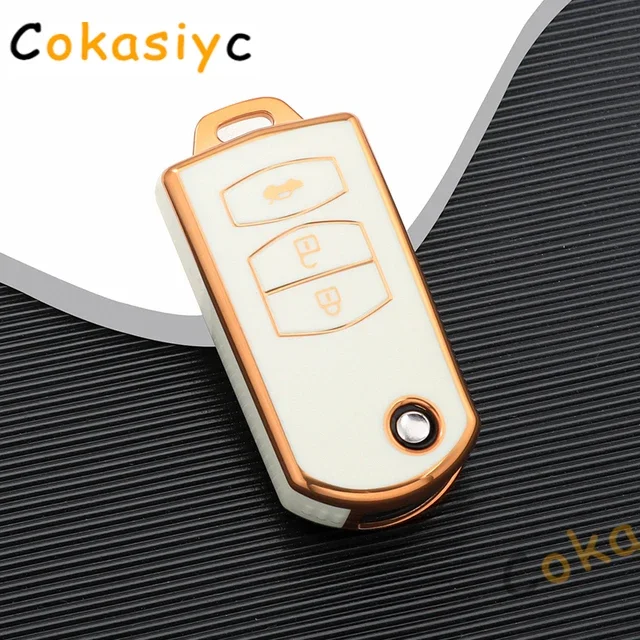 

Для Mazda 3 5 6 серии M6 RX8 MX5 2 3 кнопки Smart Keyless Protector аксессуары модный флип-чехол из ТПУ для автомобильного ключа чехол-брелок