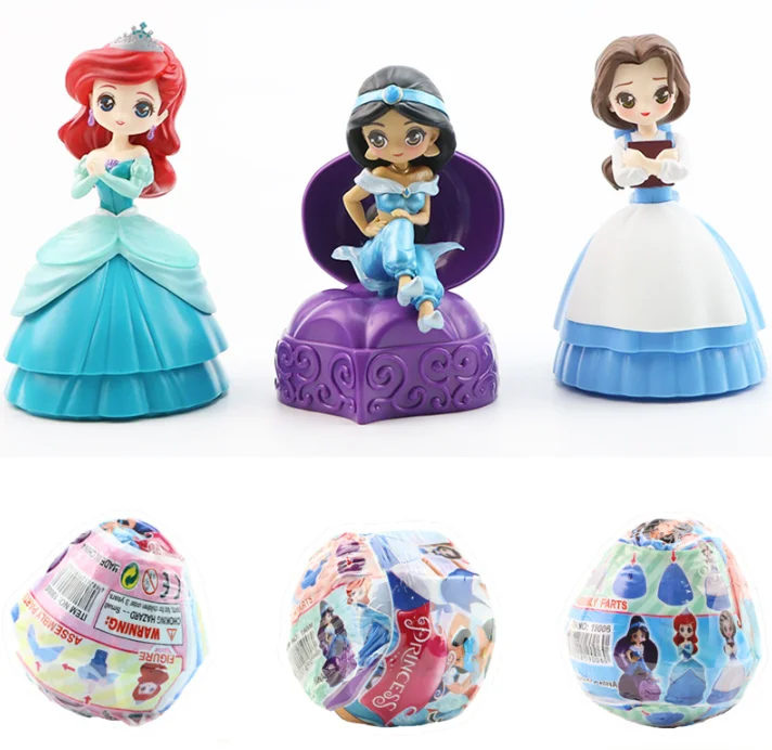 

Gashapon Deformation Princess Elsa Belle Sleeping Beauty Cinderella Jasmine Snow White Tiana Ariel Rapunzel Doll Toy Figure Gift