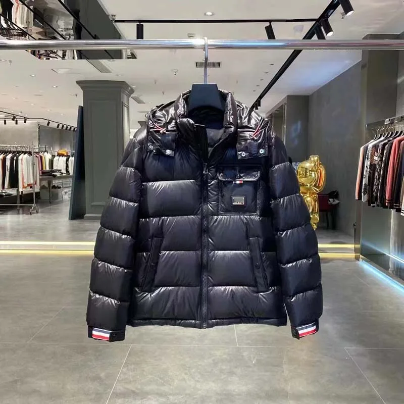 New Down Jackets Winter Warm Outwear TB Brand Fahion Style Men's Down Jacket High Qaulity Warm Hooded Thick Puffer Jacket