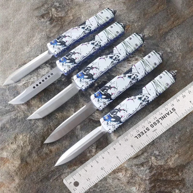 

Micro OTF Tech Knife UT Geisha Series D2 Steel Blade 59-60HRC T6061 Aviation Aluminum Handle Outdoor Self Defense Pocket Knife