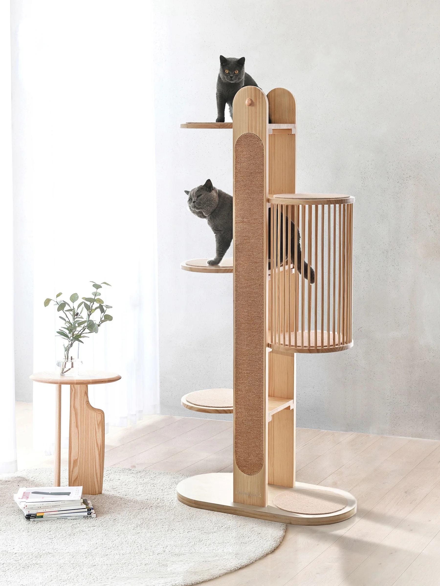 

GY Solid Wood Cat Climbing Frame Cat Tree Cat Tree Integrated Ice Sucker Large Japanese Net Simple Vertical Cat Climber