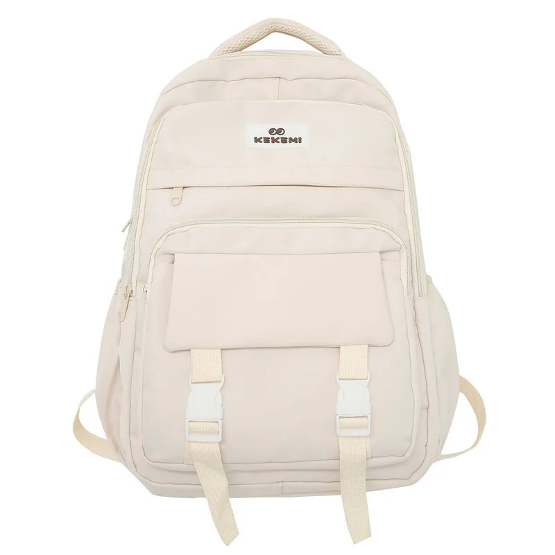 

Harajuku New High School Girls Backpack Shoulder Bags Solid Color Waterproof Bag Teenage Kawaii Mochila