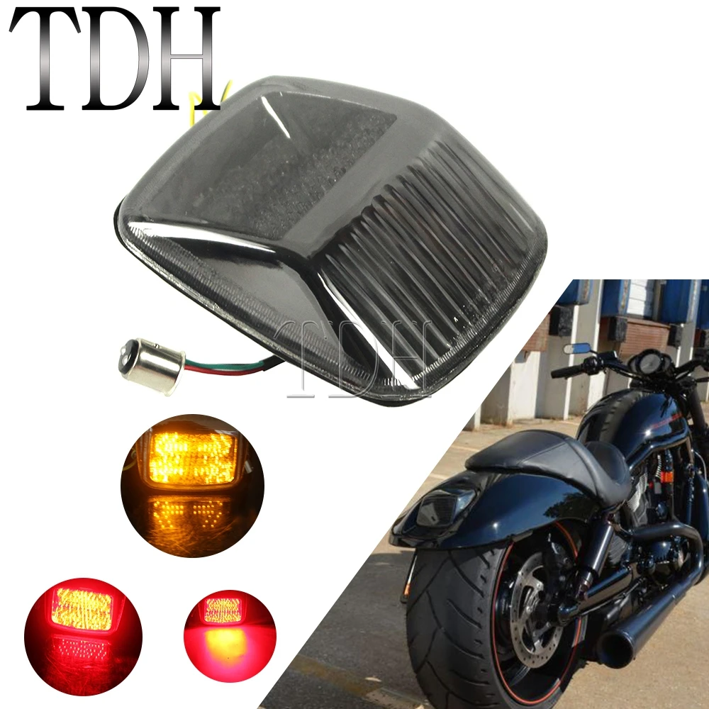 Motorcycles Smoke Multi LED Brake Tail light w/Turn Signals Rear Lamp Blinker For Harley  Deuce All Years & V-ROD 2002-2011