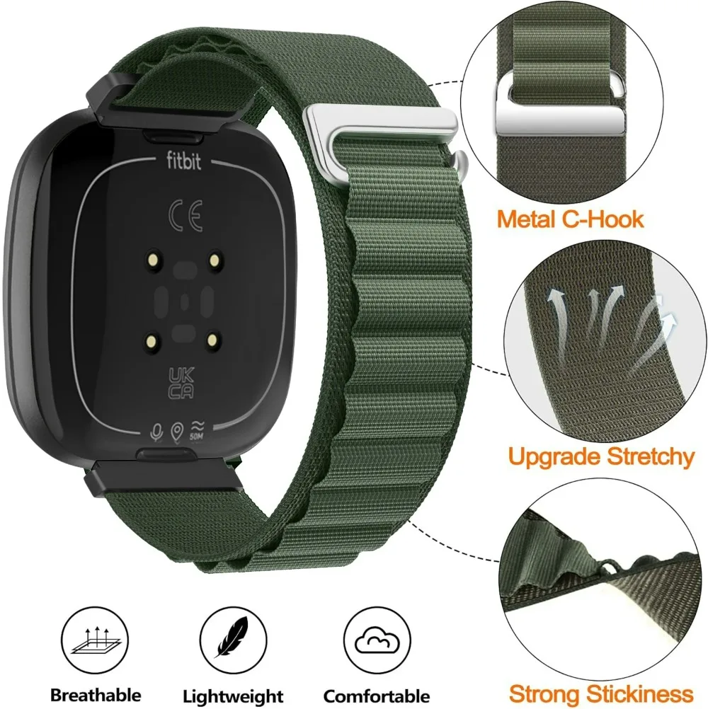 Фото Ремешок Alpine Loop для Fitbit Versa 4/3, нейлоновый дышащий сменный браслет для Fitbit Sense 2/1, спортивный ремешок для часов, аксессуары №2