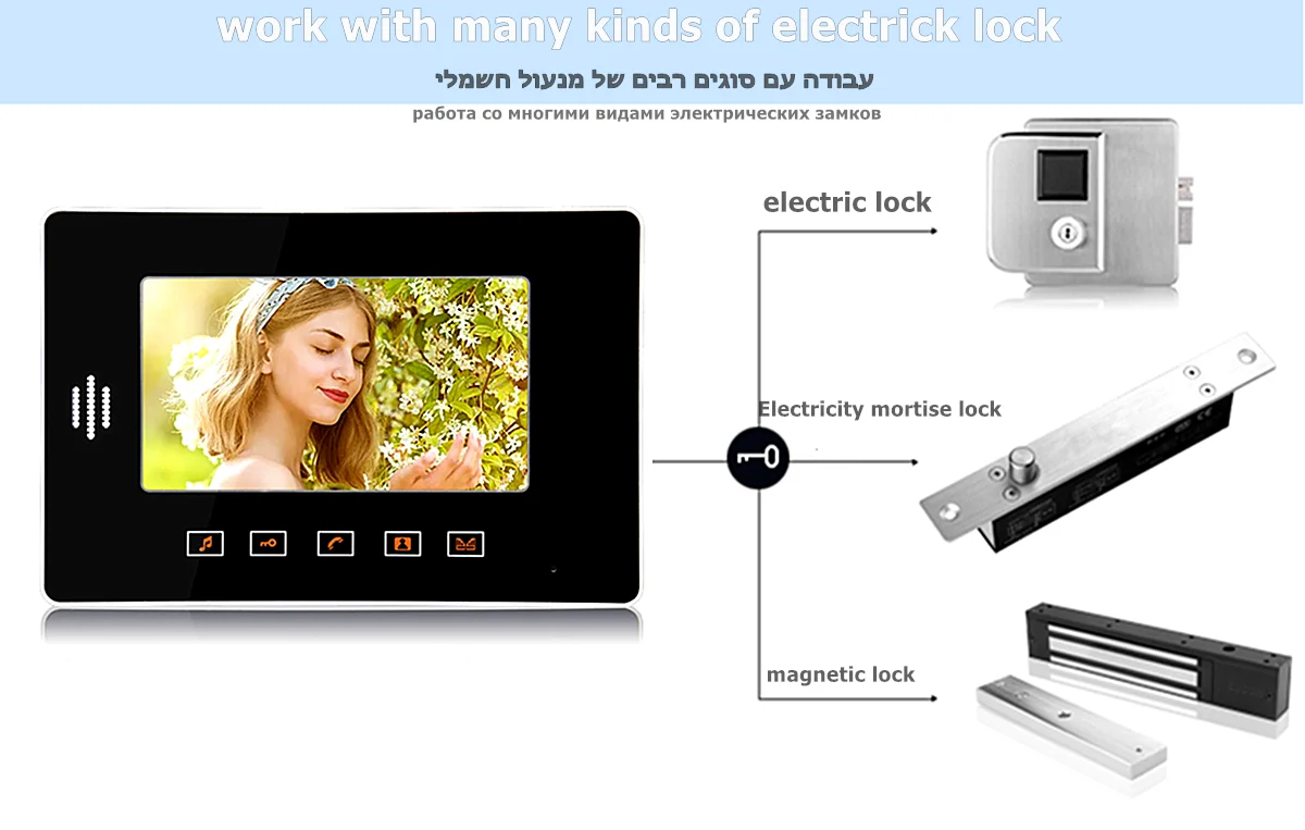 Домофон для домашней квартиры беспроводной дверной звонок с камерой и паролем