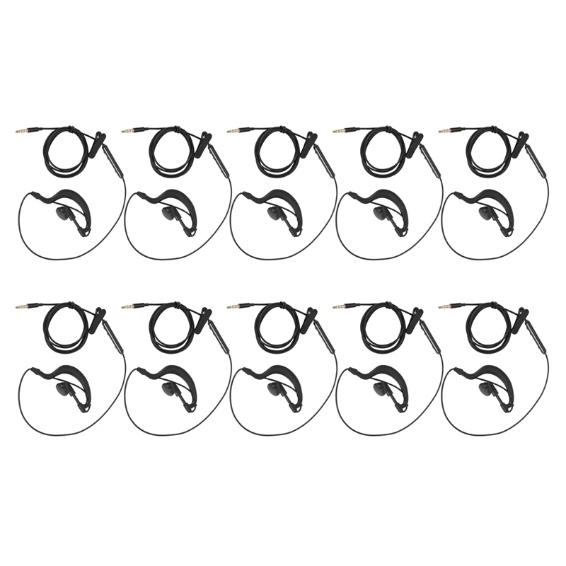 

HTHL-10 Pcs 3.5Mm Single In-Ear Only Mono Earphone Earbud Headphone With Mic For Phone For Samsung