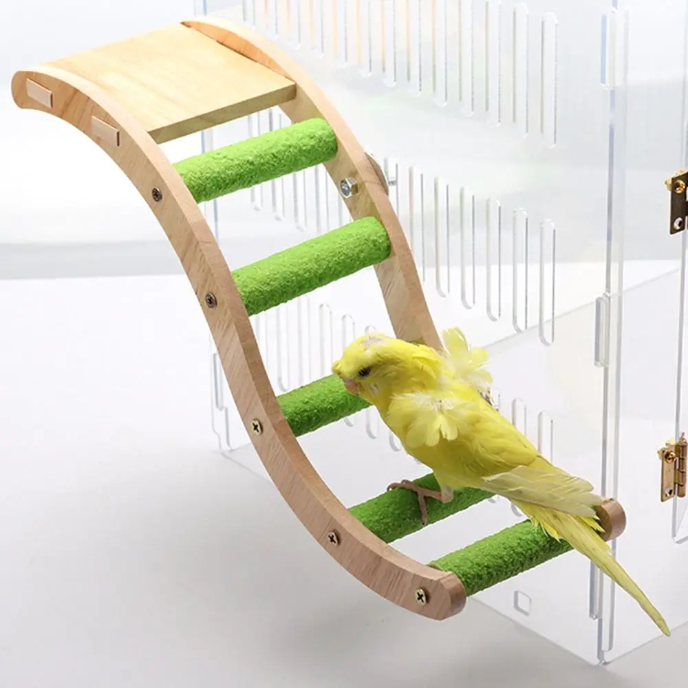 

Conures Hanging Swing Play Platform Budgerigar Natural Parrot Chewing Toy Bird Ladder Climbing Bridge Perch Stand