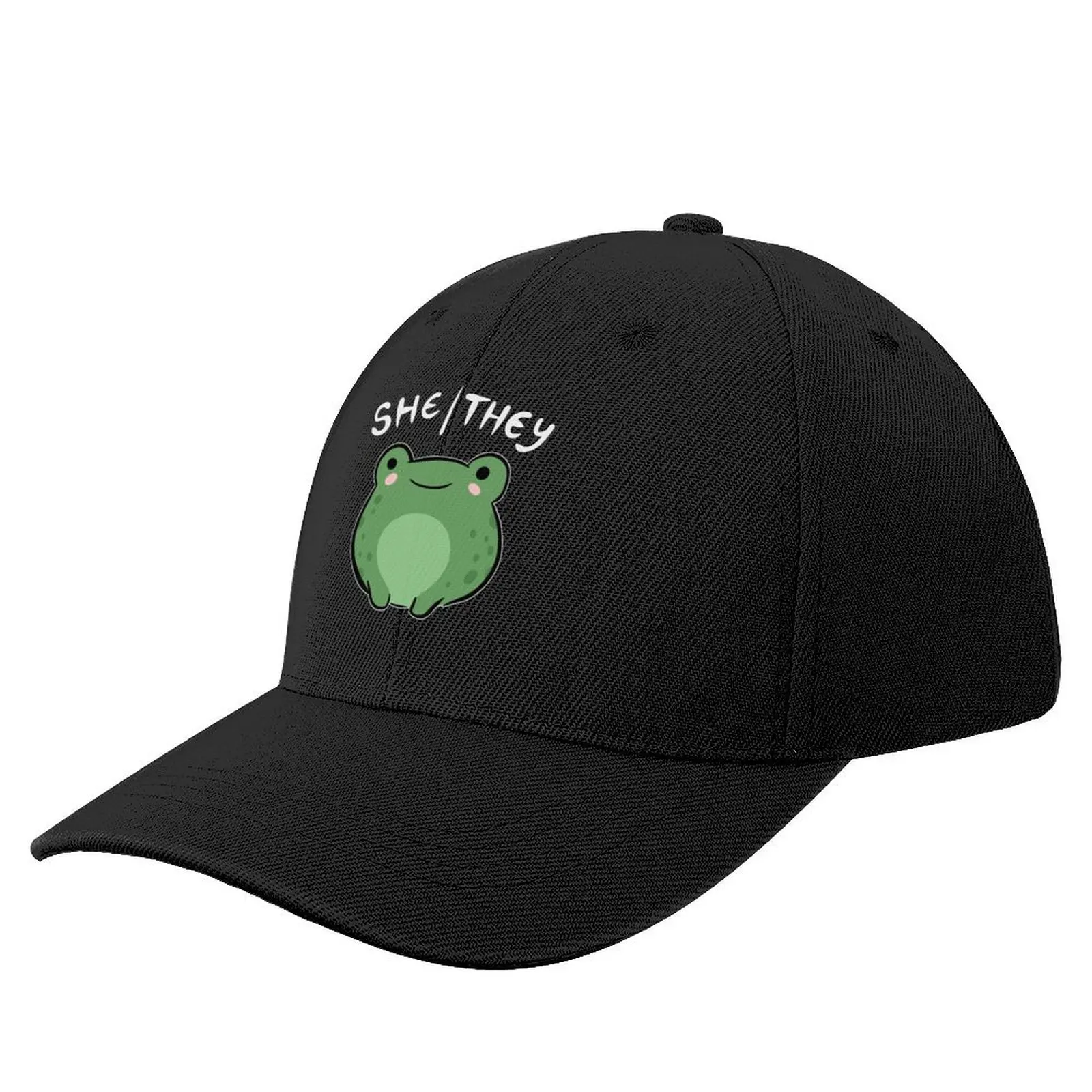 She / They Pronoun Frog - Cute Nonbinary Queer Aesthetic Kawaii Demigirl Demiboy Frogge Gift Бейсбольная кепка Transgender Lgtb L