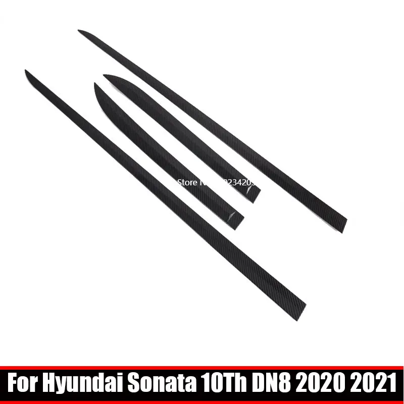 

For Hyundai Sonata 10Th DN8 2020 2021 ABS carbonfiber Side Door Body Molding Line Cover Trim Protector Exterior accessories