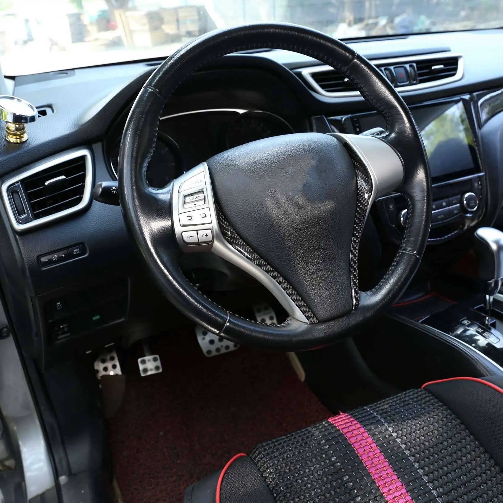 Отделка на руль из АБС-пластика для Nissan X-Trail 2014-2018 | Интерьерные наклейки