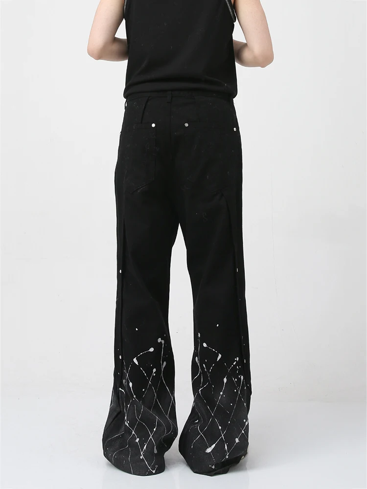 Men's Pants Baggy Jeans Wear New Korean Personality Men's Jeans Spring Wide Leg Contrast Color Male Trousers Fashion Mens Pants