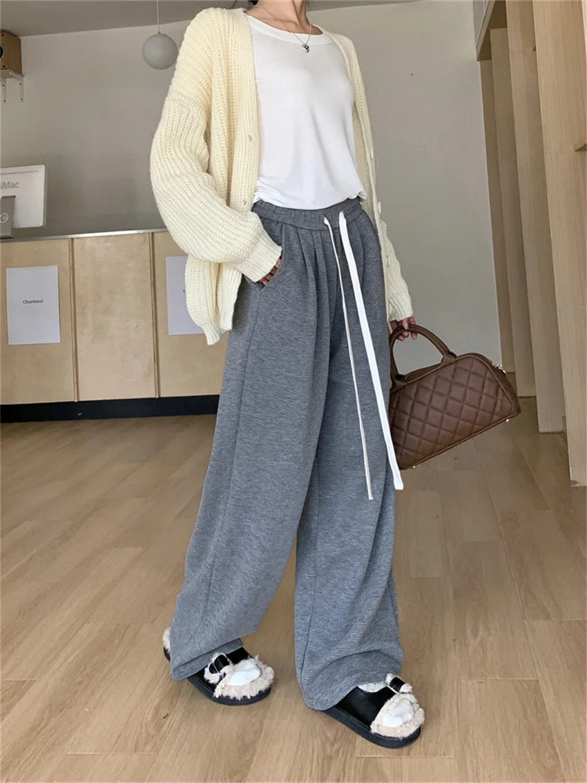 Брюки Alien Kitty женские Уборные повседневные спортивные полосатые офисные штаны