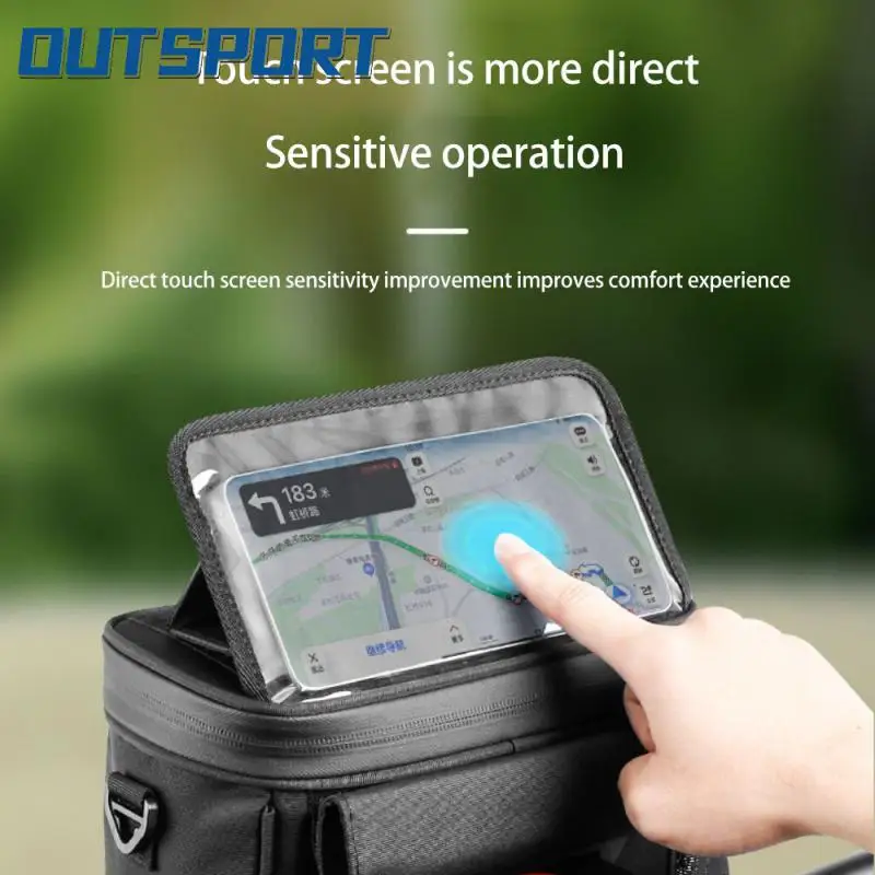 

Sensitive Touch Screen Bicycle Front Bag Fits 6-7 Inch Phones Large Screen Design Front Bag With Mobile Phone Holder