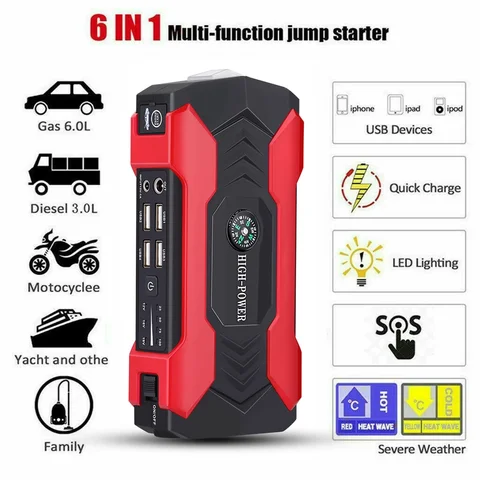 12 В автомобильный стартер Power Bank автомобильный аккумулятор запуск усилитель мобильный источник питания 600A может аварийное запуск освещение паровой стартер
