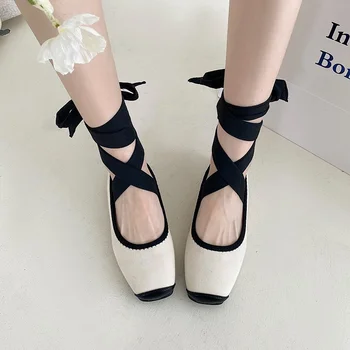 Women's Ballet Flats Shoes Woman Spring Summer 2023 Casual Sneakers Sandals Fashion Sabot Barefoot Ballerina Comfortable 1