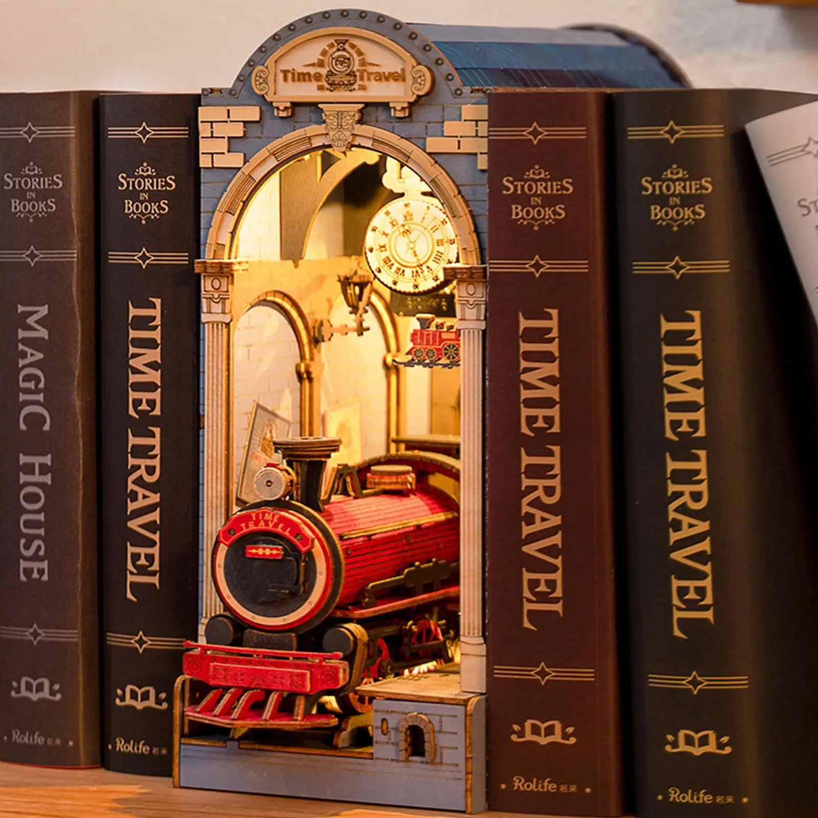 

DIY Book Nook Japanese Densya In Books Series Wooden Mini House Decoration Party For Christmas