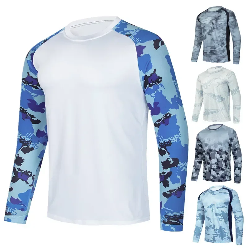 Рубашка рыболовная мужская с длинным рукавом костюм для рыбалки УФ-защитой