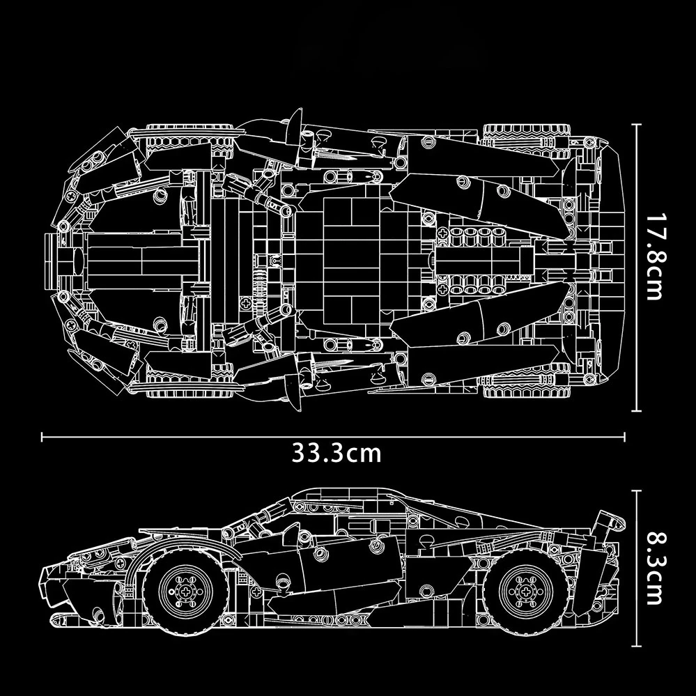 Фото Конструктор автомобиль супергоночный из строительных блоков, модель McLarend 720S №2