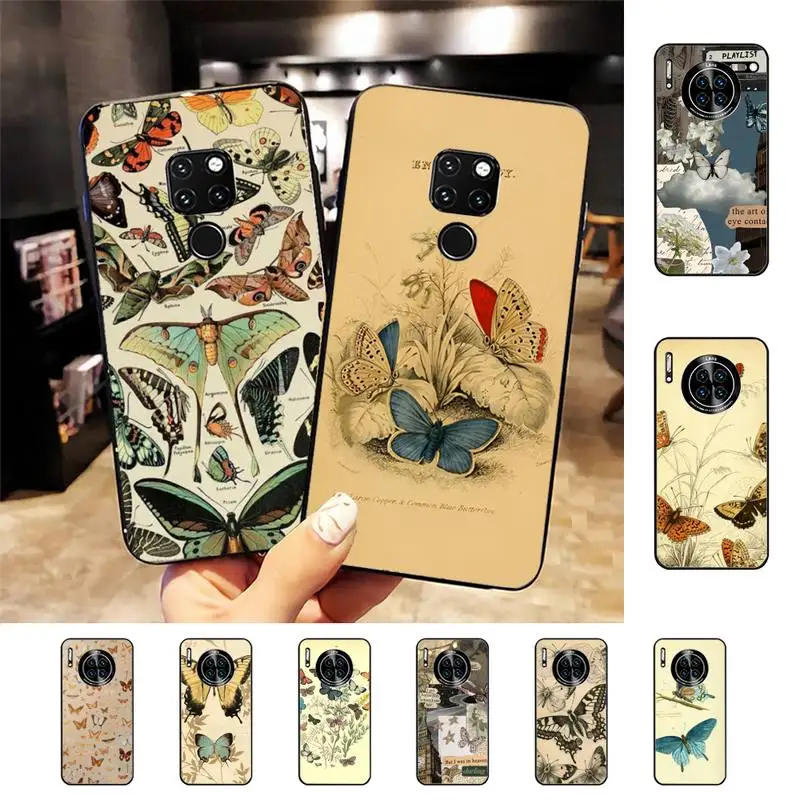 

Retro butterfly Phone Case For Huawei Nova 3I 3E mate 20lite 20Pro 10lite Luxury funda case