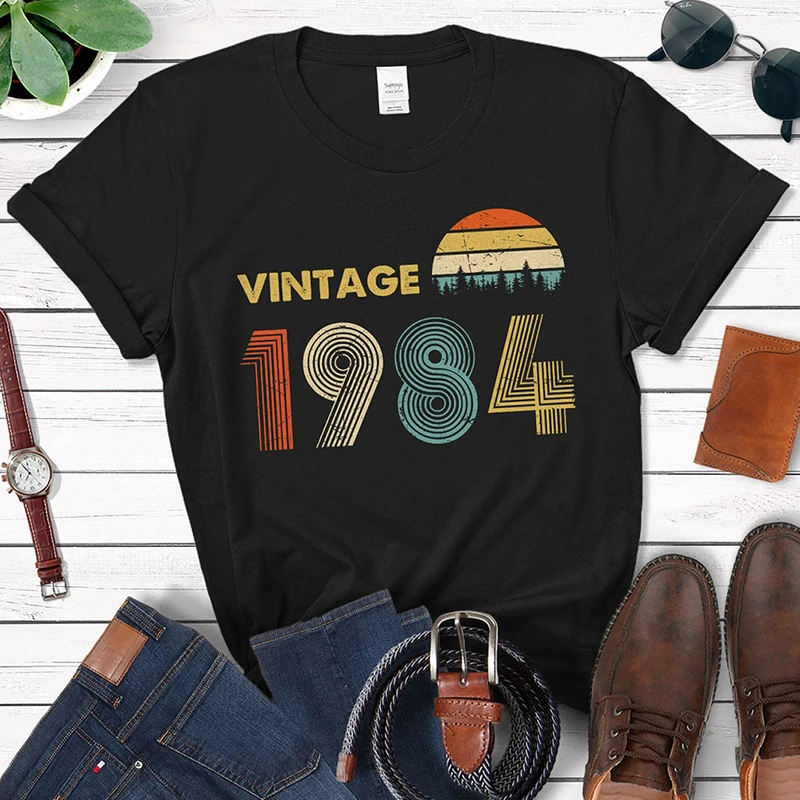 

Vintage 1984 T-Shirt 38th Birthday Gift Idea for 38 years old Dad Grandpa Mom Grandma Men Women 80s Retro Shirt Classic Tshirt