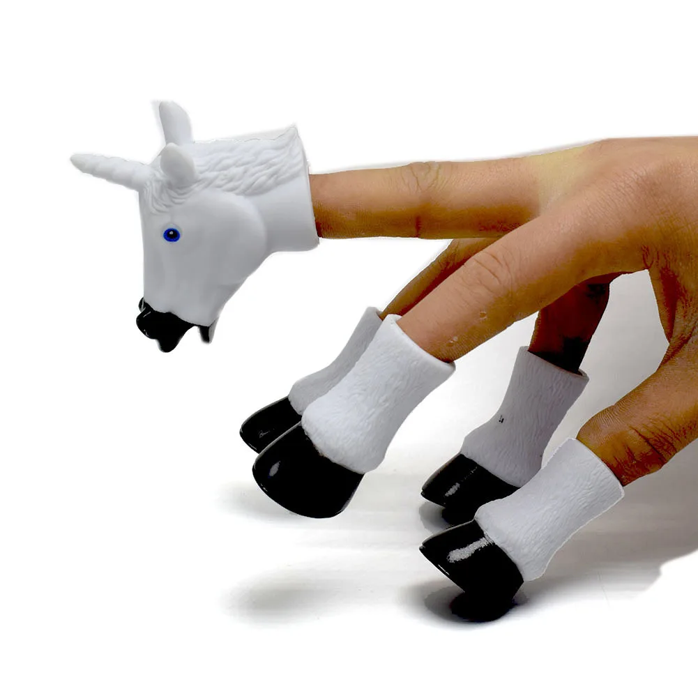

5Pc/1Set New Strange Animal Four-legged Hoof Pegasus Finger Cover Props Kid Storytelling Hand Puppet Finger Puppet Toys