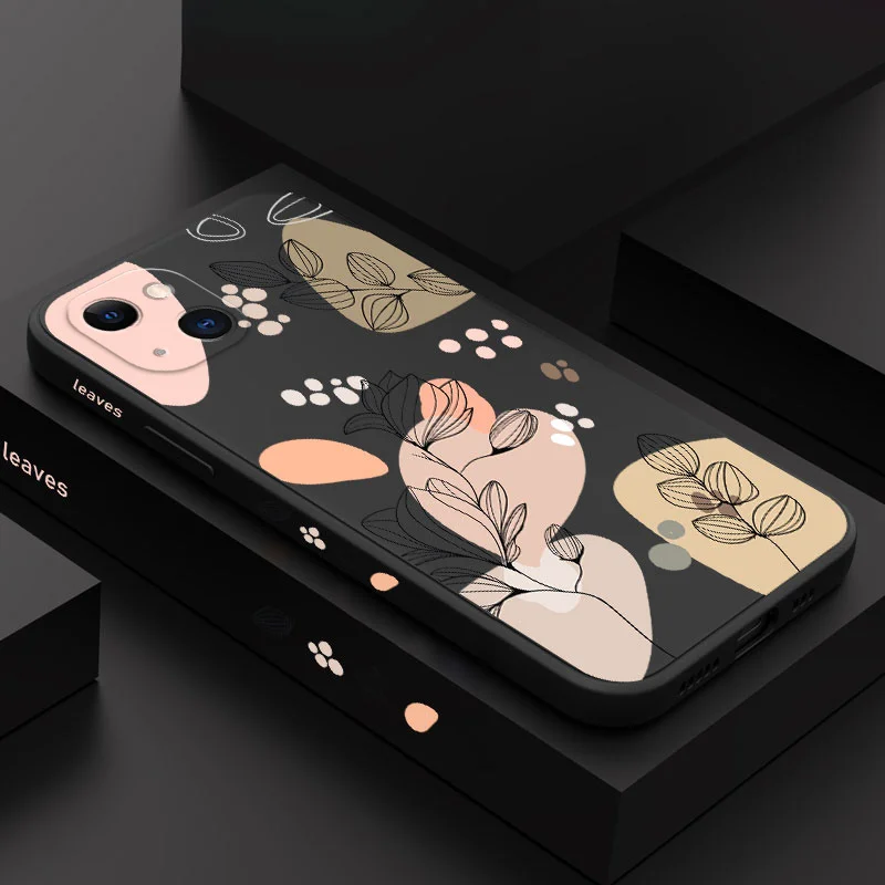 Abstract Plants Phone Case For iPhone 14 13 12 11 Pro Max Mini X XR XS MAX SE2020 8 7 Plus 6 6S Plus Cover