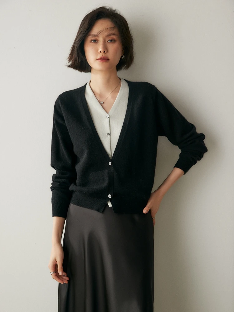 Женский кашемировый кардиган с V-образным вырезом