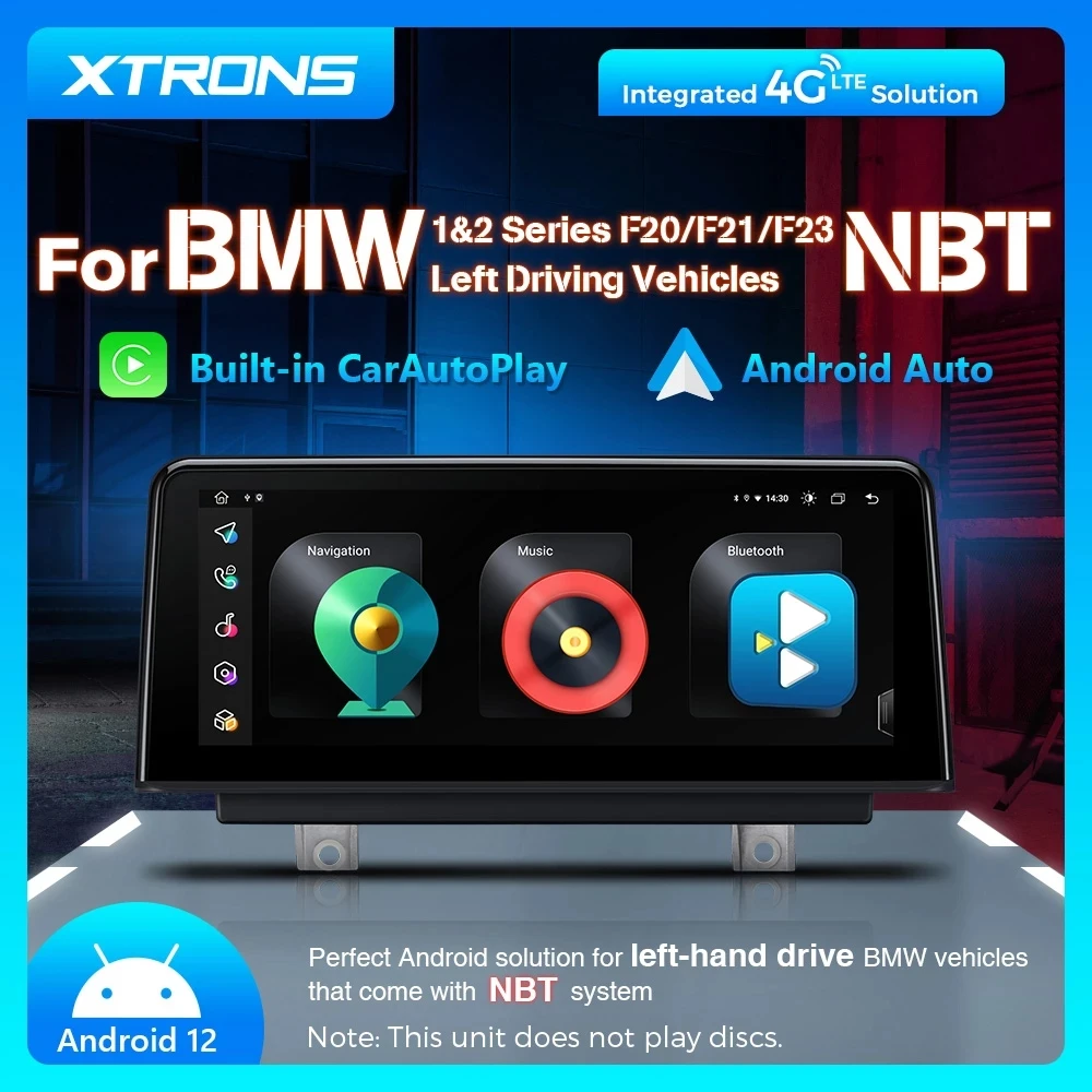 

XTRONS 10,25 ''Android 12 автомобильное радио для BMW 1/2 серии F20/F23(2011-2016) NBT система Слева вождения встроенный Global 4G CarPlay AA