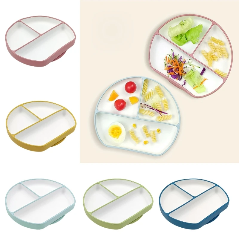 

Toddler Suction Plate Baby Self Feeding Silicone Plate Dishwasher Safe BPA Free