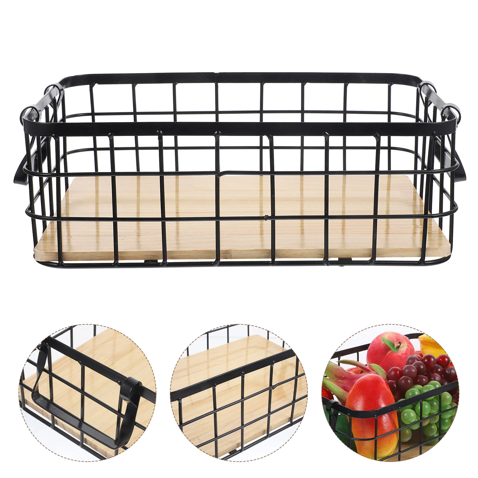 

Hamper Small Basket Handle Bathroom Baskets Organizers Storage Kitchen Wood Metal Organizing Wire