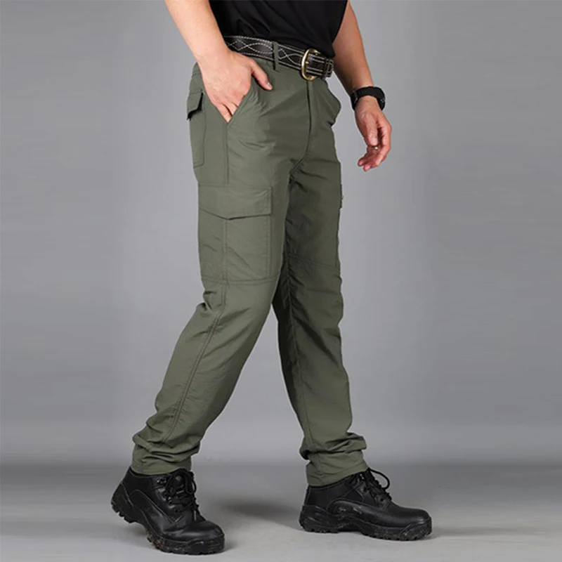 

Summer Men Pants Casual Cargo Pants Militari Tactic Army Trousers Male Breathable Waterproof Multi-Pockets Pant Size S-5XL