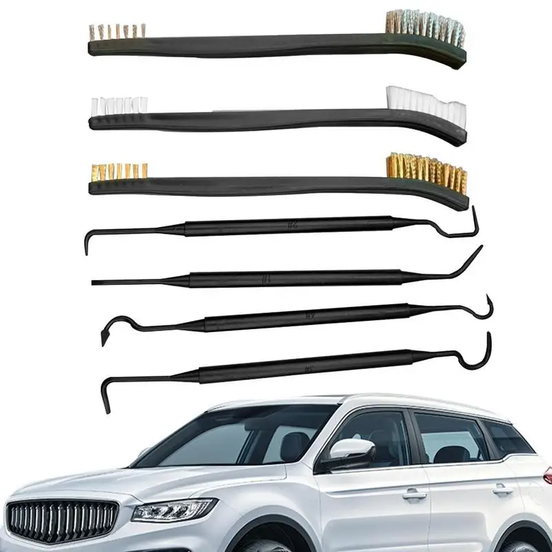

Nylon Pick Set Double Ended Detailing Brush Brush Set 3 Double headed Crevice Brushes Detailing Cleaning Tool Car Accessories