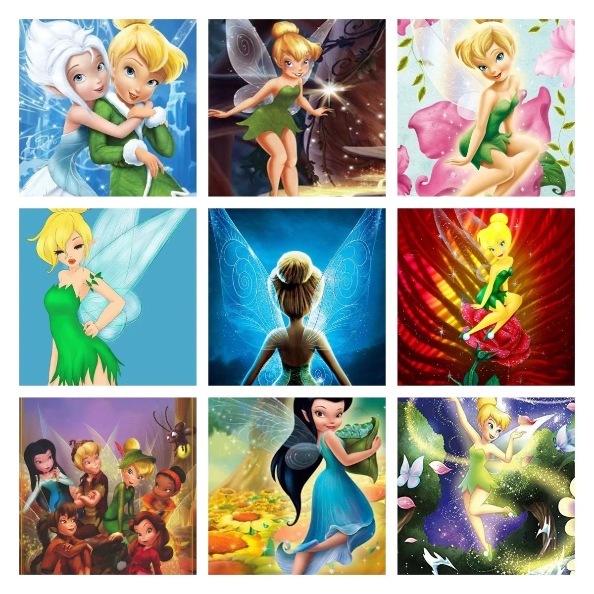 

Disney Cartoon princess Tink Bell Diamond Painting Full Square/Round Rhinestone Diamond Embroidery Cross Stitch Home Decor