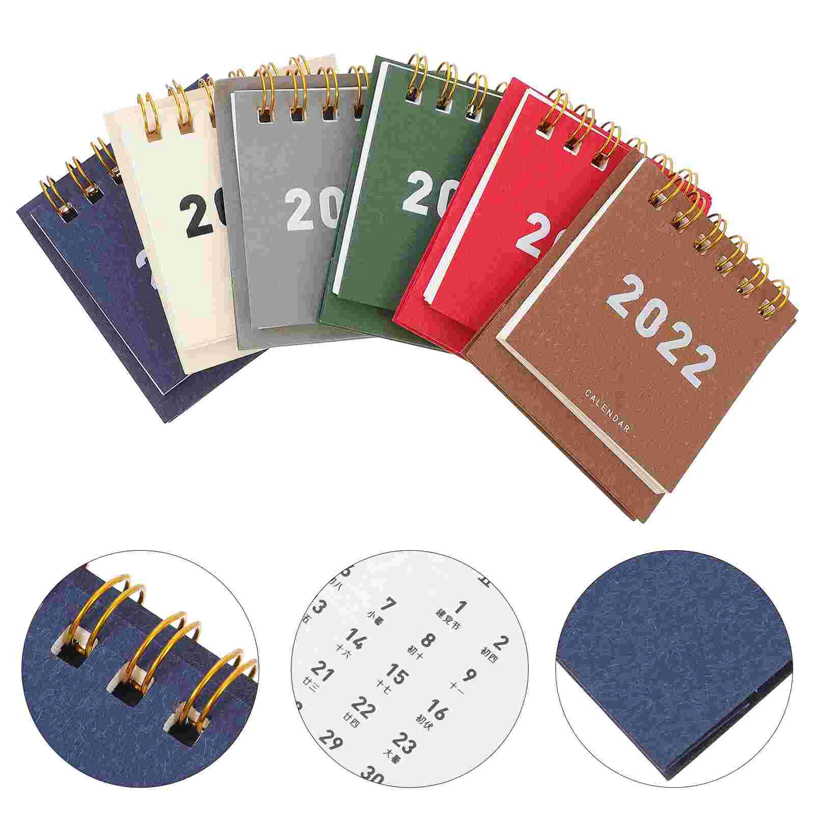 

6pcs Creative Desk Calendar Simple Mini Calendar Table Calendar for Office Home School