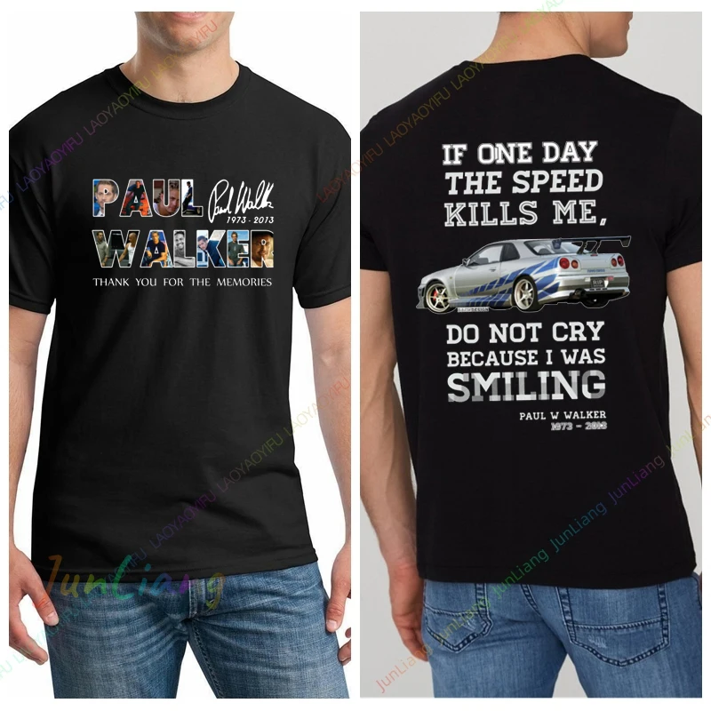 Фото Женская футболка Paul Walker, уличная одежда Fast and Furious, ретро Harajuku Y2k, одежда, топы, мужские рубашки с графическим рисунком, модная женская одежда в стиле гот №1