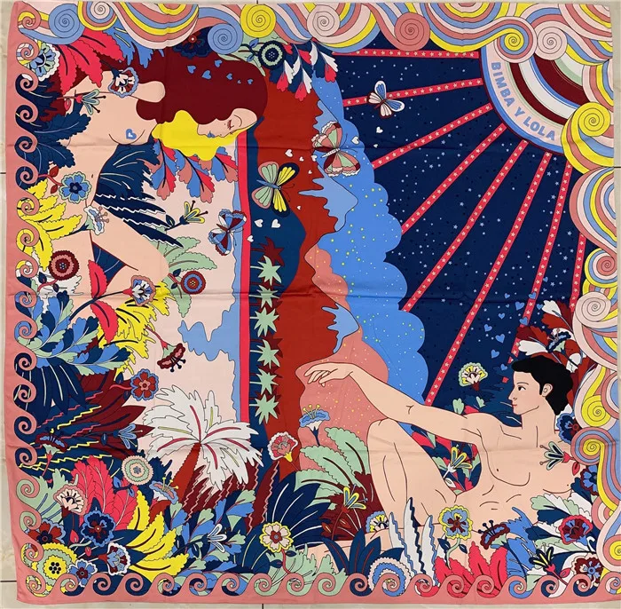 Новый женский шелковый шарф с принтом многофункциональный пляжным полотенцем -