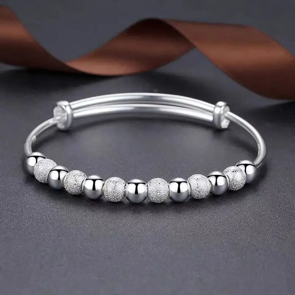 

New arrive charms 925 sterling silver Luxury Beads bracelets Bangles for women fashion wedding jewelry Adjustable