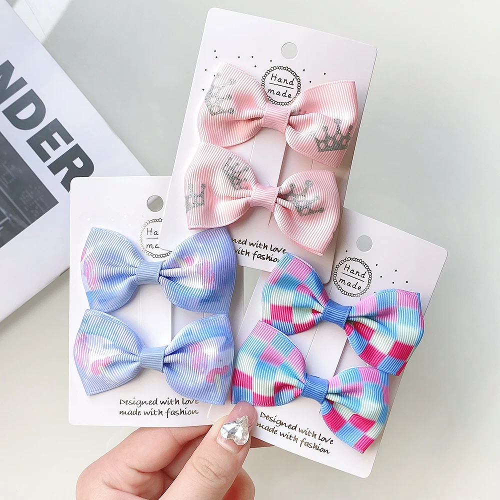 Модные однотонные хлопковые головные уборы с бантом для девочек 4 шт./компл. новые