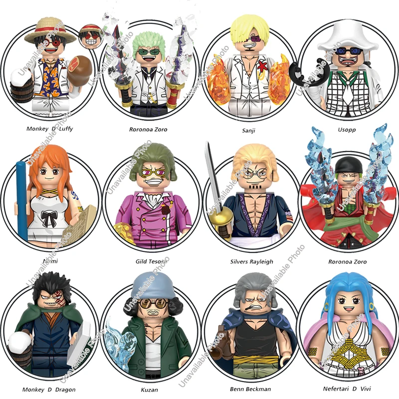 Строительные блоки ONE PIECE Monkey D Dragon Roronoa Zoro Nami Sanji Kuzan Shiryu