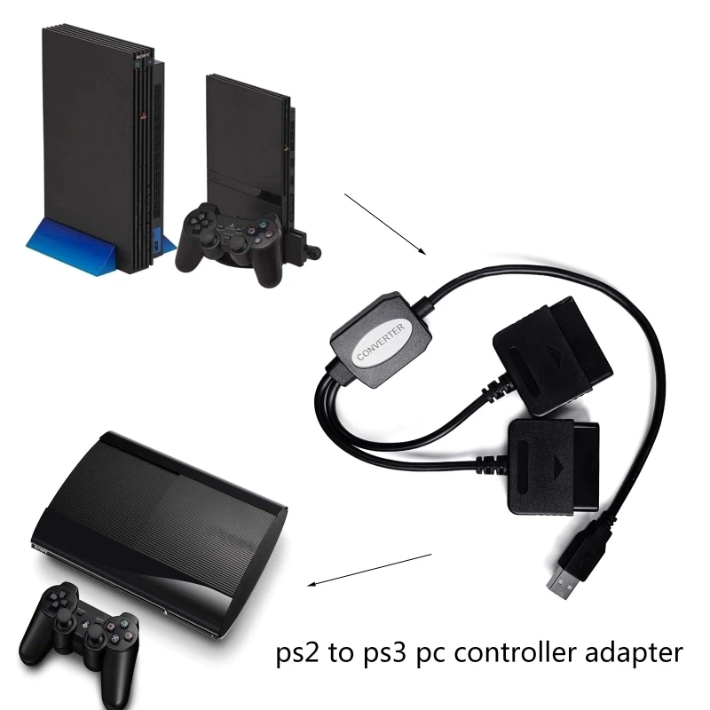 

Переходник 2 в 1 без драйвера для PS2 PS3 джойпада геймпада на PS3 ПК USB контроллера замены адаптера контроллера