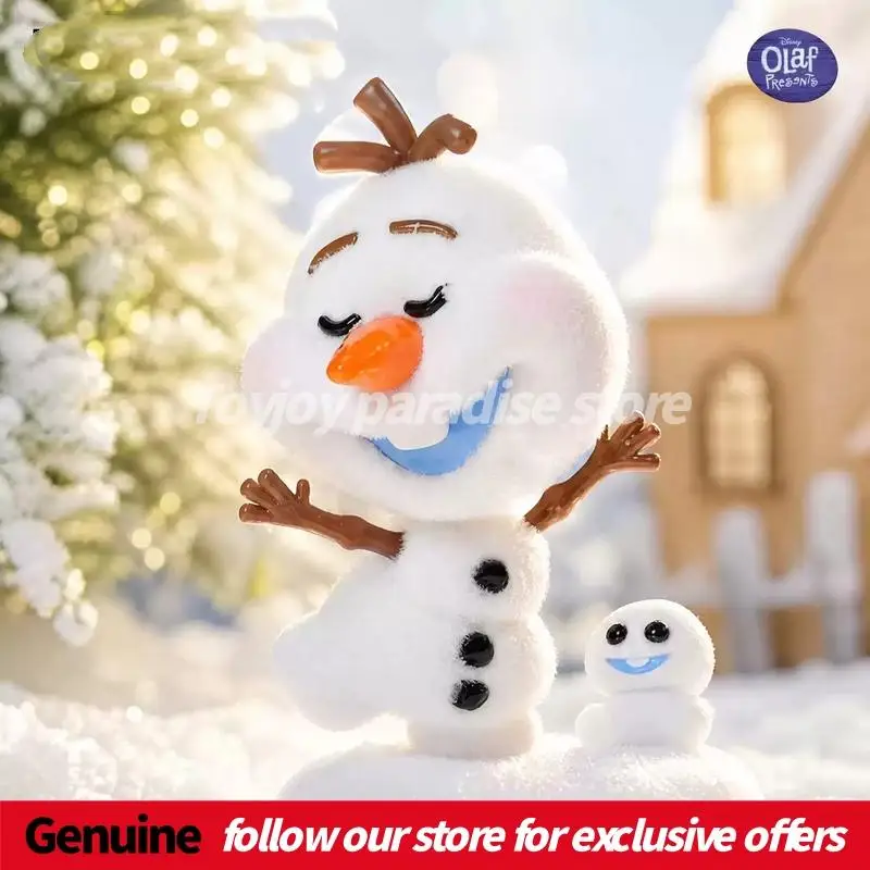 Фото Новая оригинальная серия Frozen Mischievous Olaf: милые флокированные фигурки в слепых коробках, мультяшные игрушки, украшения для рабочего стола, коллекционные предметы, подарки №1