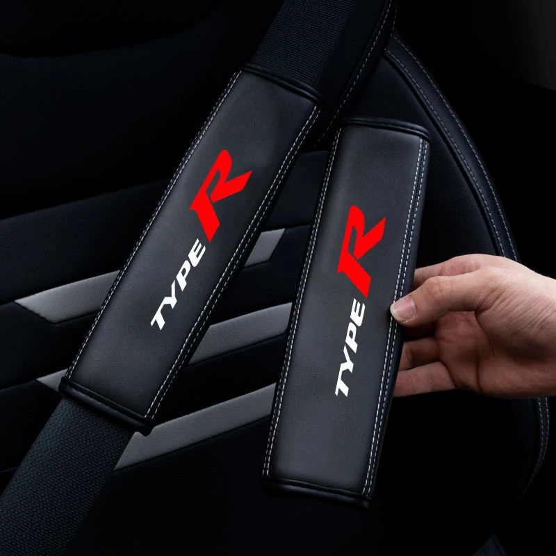 2 шт. Кожаный Автомобильный Ремень безопасности Наплечные накладки для Honda Civic Тип