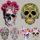 Большие нашивки с изображением черепа, термотрансферные индивидуальные термонаклейки, аппликация в стиле панк, термоклейкие нашивки для одежды, нашивки на заказ