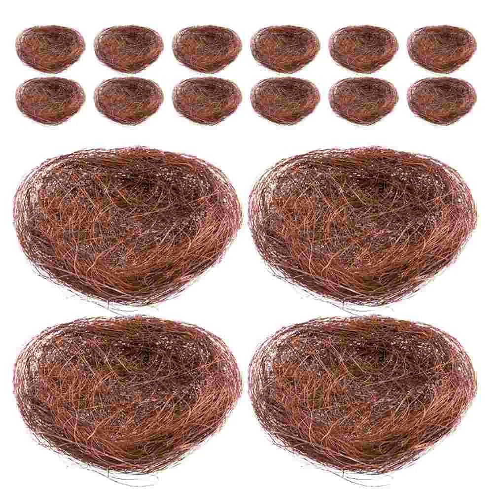 

16Pcs Bird Nest Shaped Tray Decor Bird Cage Nest Ornament Home Decorative Props