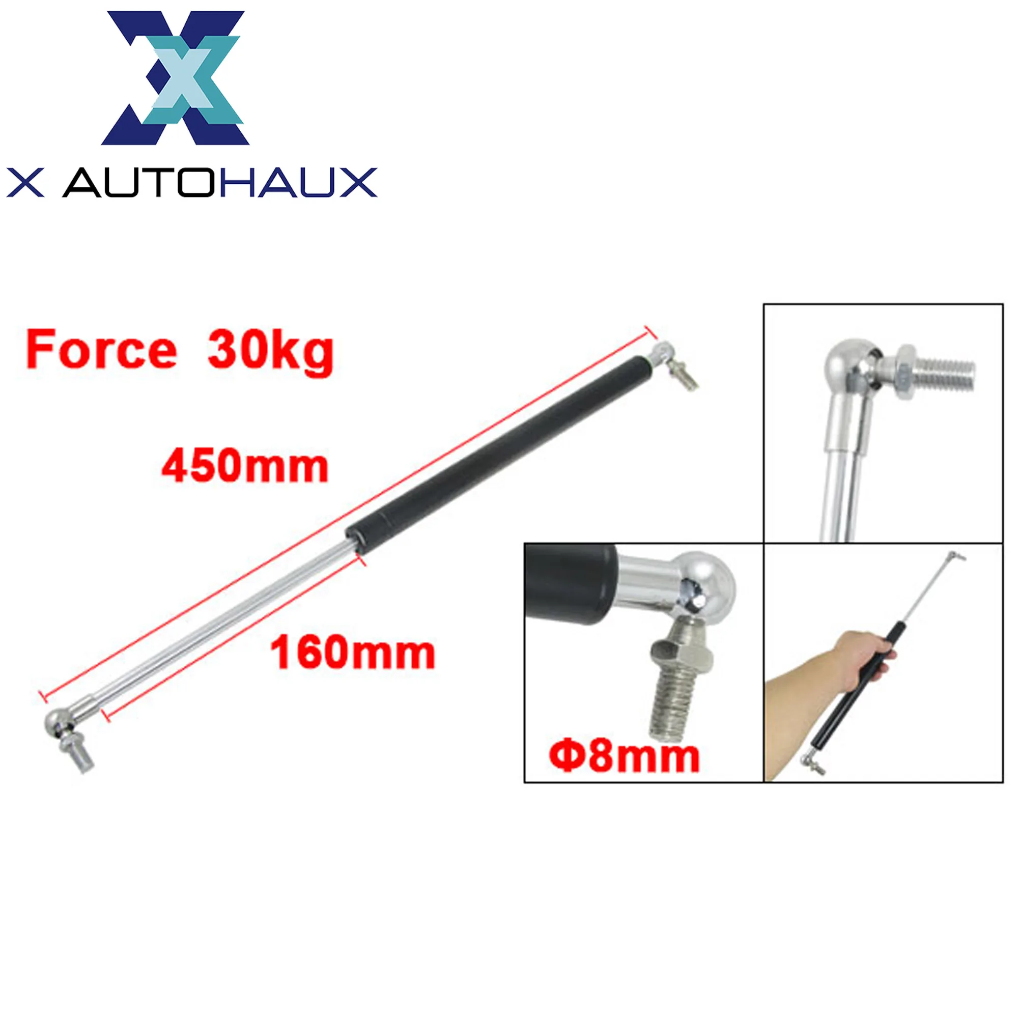 

X Autohaux Auto 17,5 дюймовые стойки амортизатор 30 кг 66 фунтов усилие подъема демпфер 6,2 дюйма шарнирная опорная газовая пружина поглотитель автомобильные аксессуары