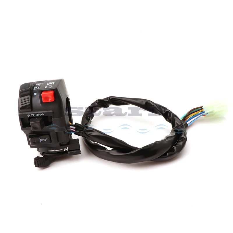 

Motorcycle Light Hi-Lo Beam Kill Electric Start Turn Horn 5-Function Switch with Choke Lever for ATV Quad 4 Wheeler