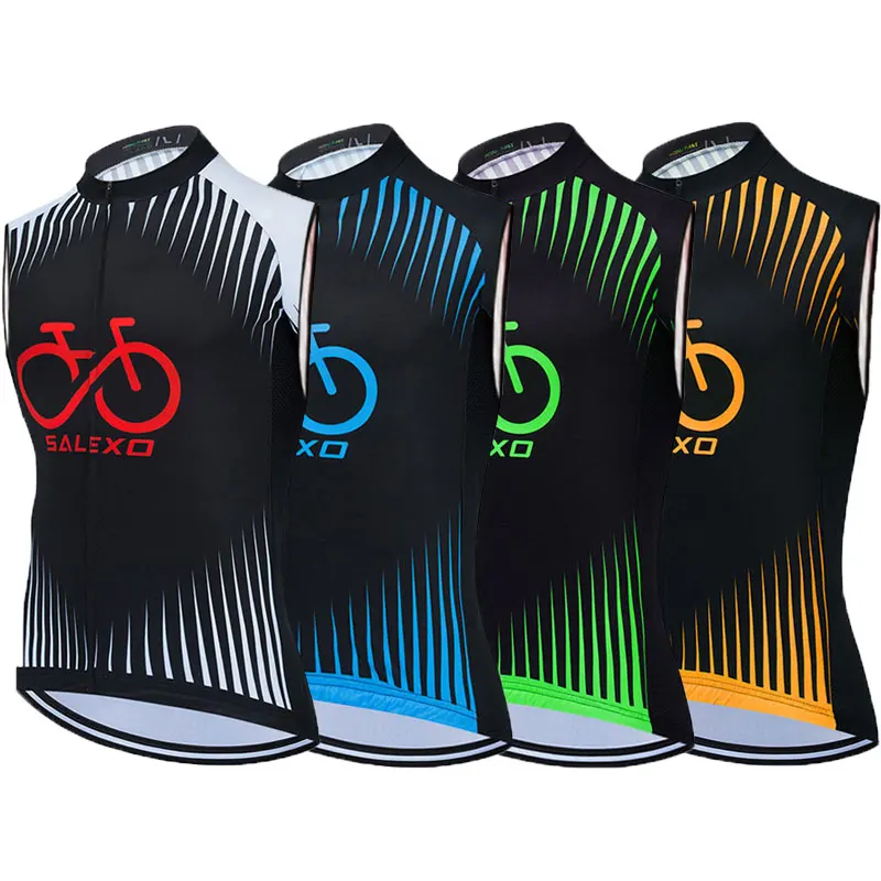 

Salexo 2022 Cycling Vest Windproof Sleeveless Jersey Top Men Racing Gilet Ciclismo MTB Road Bicycle Wind Coat Chaleco Ciclismo