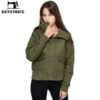 bomber jacket women fashion thick cotton coat streetwear long sleeves warm lady outerwear windproof kenntrice 2022 spring autumn